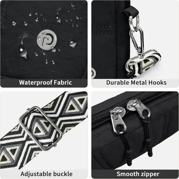 Crossbody Bags for Women, Small Quilted Shoulder Handbag with Adjustable Guitar - Picture 4 of 8